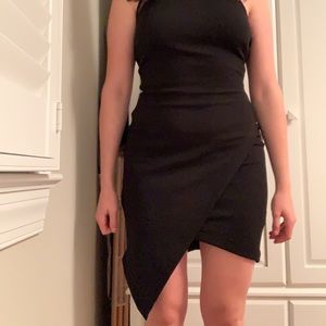 Black Bodycon with Asymmetrical Hemline